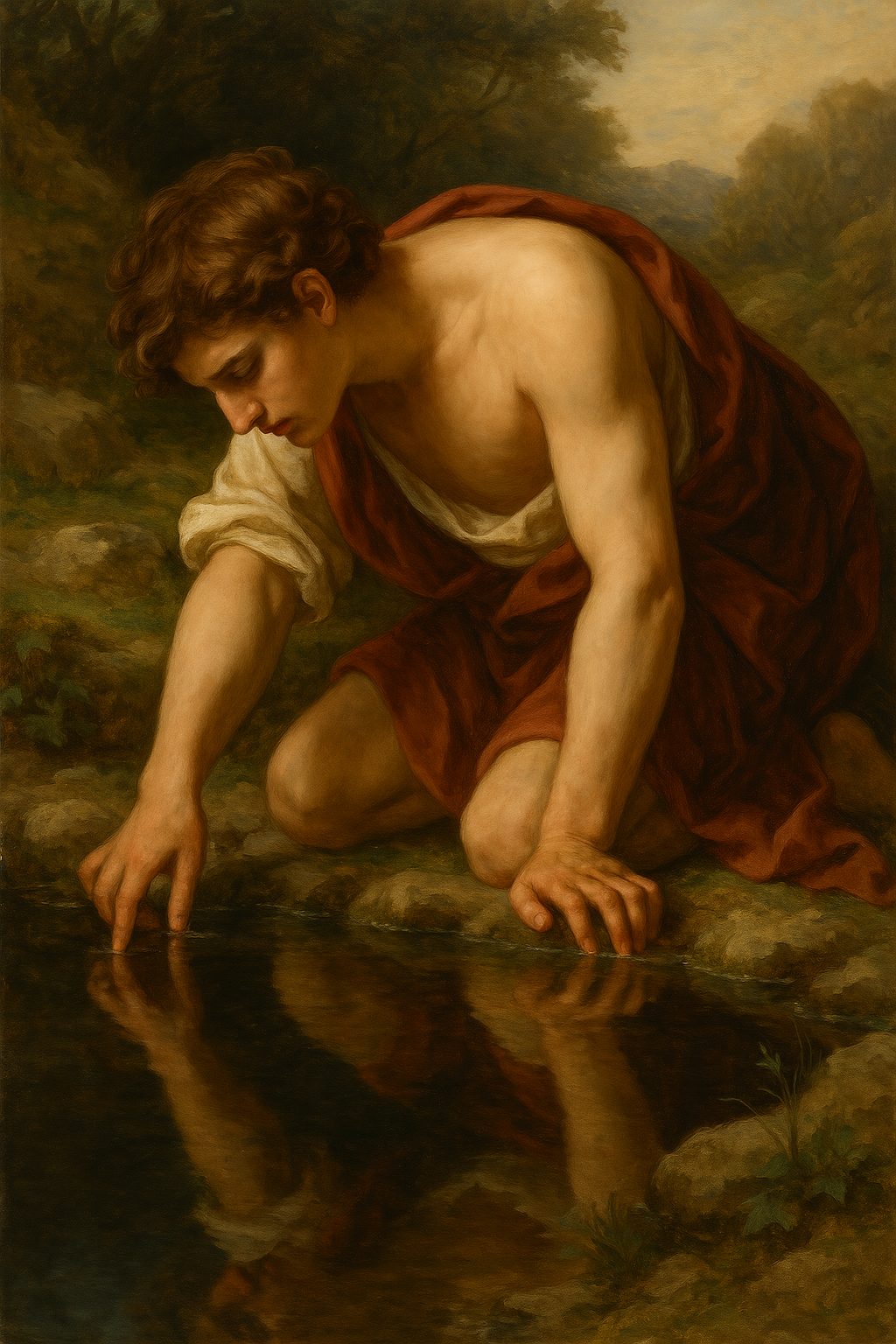 Narcissus: The vain youth who perished, entranced by his own reflection